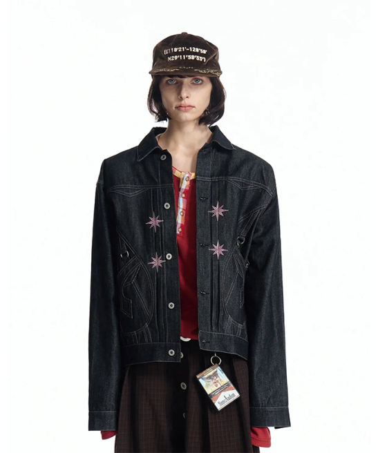 Eight-pointed star denim jacket