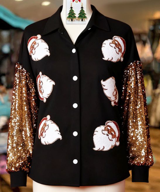 Shiny Santa Claus Sequin Patchwork Light Jacket