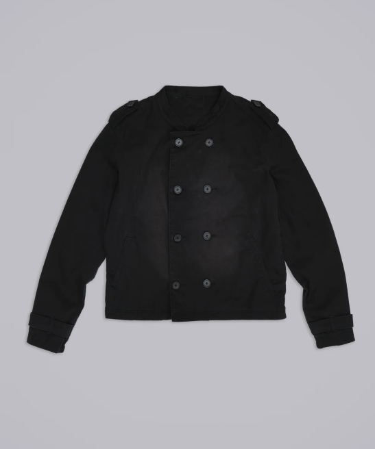 Violin-style double-breasted military jacket
