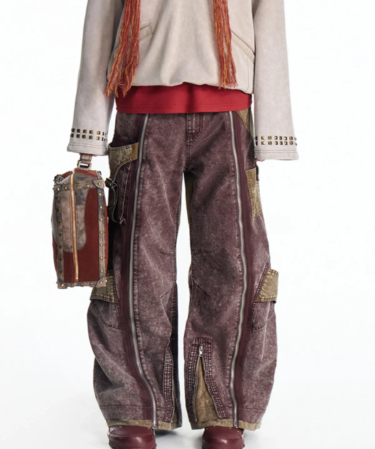 Retro Snow-Washed Parachute Pants