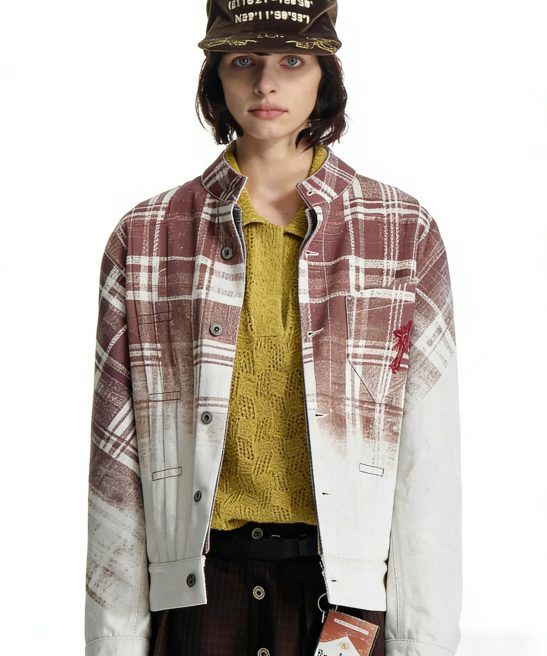 Embroidered Reversible Denim Jacket (White)