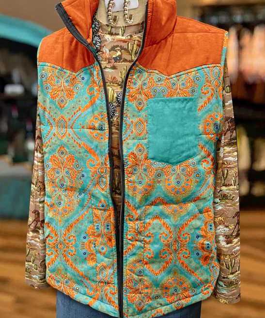Vintage Print Pocket Vest