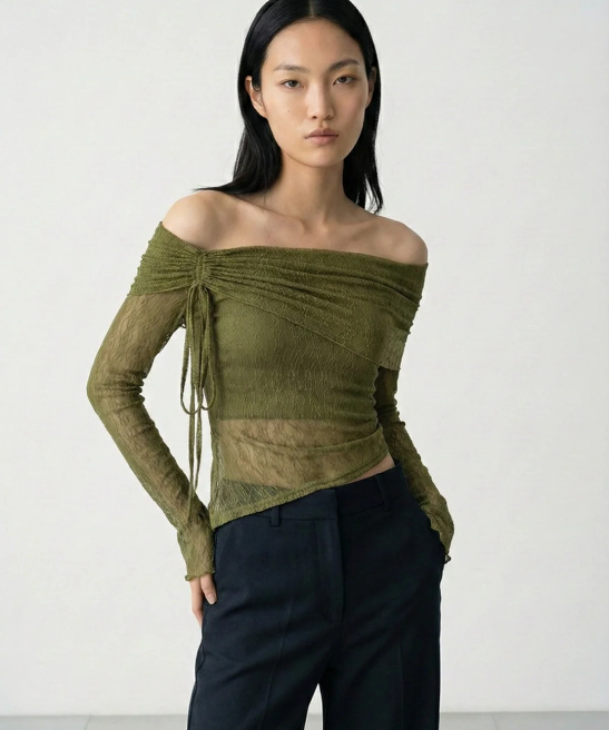 Off-the-shoulder knit top